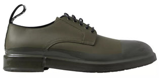 Zapatos de vestir verdes de cuero con suela de goma