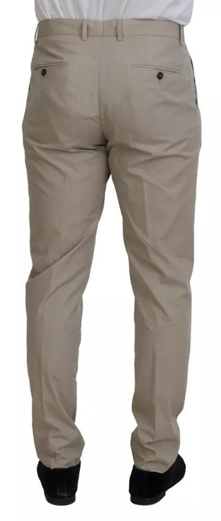 Beige Baumwoll-Chino Herren Anzughose