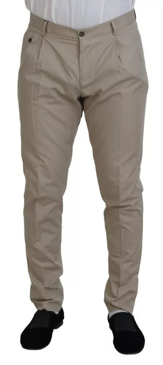 Beige Baumwoll-Chino Herren Anzughose