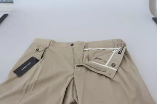 Beige Baumwoll-Chino Herren Anzughose
