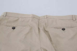 Beige Baumwoll-Chino Herren Anzughose