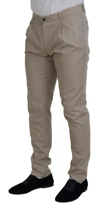 Beige Baumwoll-Chino Herren Anzughose