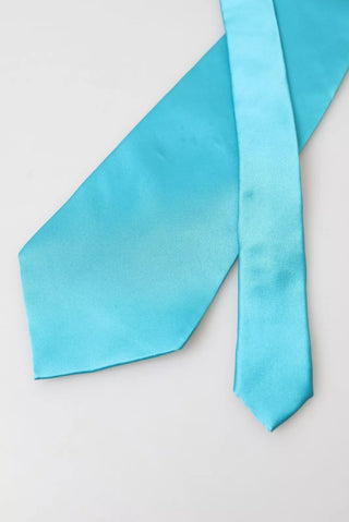 Corbata ancha para hombre 100% seda azul claro