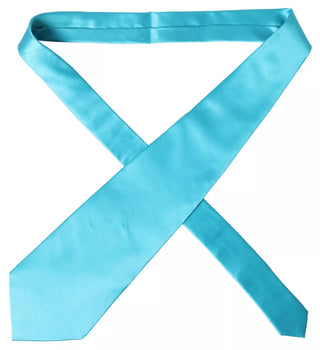 Corbata ancha para hombre 100% seda azul claro
