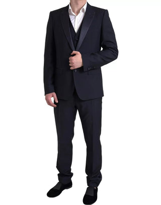 Traje MARTINI azul de 3 piezas con solapa sencilla