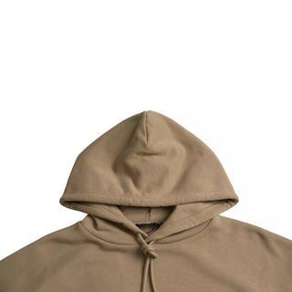 Sudadera con capucha marrón de algodón con símbolo Molleton Bouclette
