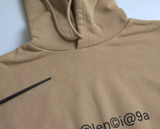 Sudadera con capucha marrón de algodón con símbolo Molleton Bouclette