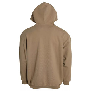 Sudadera con capucha marrón de algodón con símbolo Molleton Bouclette