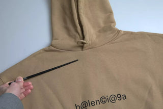 Sudadera con capucha marrón de algodón con símbolo Molleton Bouclette