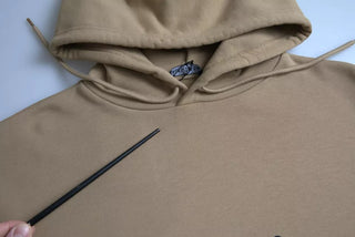 Sudadera con capucha marrón de algodón con símbolo Molleton Bouclette
