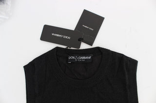 Chaleco Sin Mangas Negro de Cuello Redondo