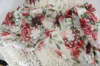 Mehrfarbiges florales langes Etuikleid