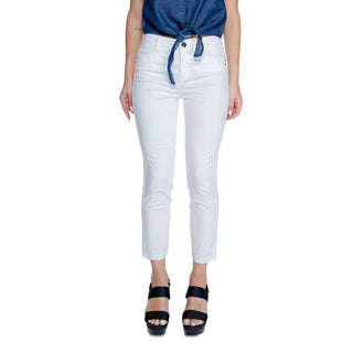 Weiße Baumwoll Freizeithose