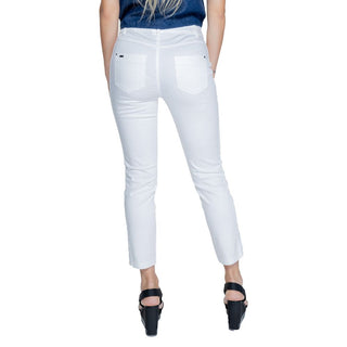 Weiße Baumwoll Freizeithose