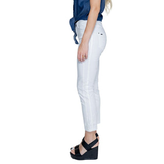 Weiße Baumwoll Freizeithose