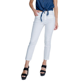 Weiße Baumwoll Freizeithose