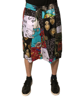 Bermudas cargo multicolor con patchwork