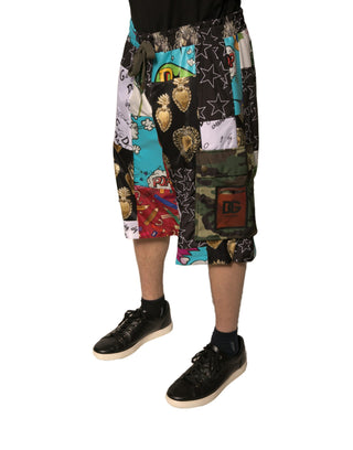 Bermudas cargo multicolor con patchwork