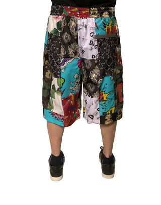 Bermudas cargo multicolor con patchwork