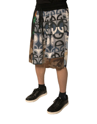 Bermudas de lino multicolor con patchwork