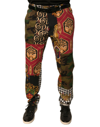 Pantalones de vestir multicolor con patchwork para hombre