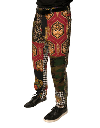 Pantalones de vestir multicolor con patchwork para hombre