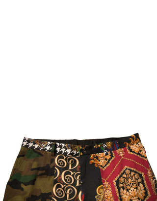 Pantalones de vestir multicolor con patchwork para hombre