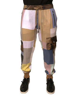 Pantalones jogger con sudadera multicolor con patchwork