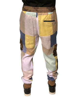 Pantalones jogger con sudadera multicolor con patchwork