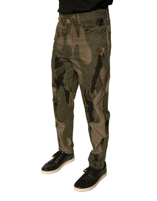 Pantalones de algodón con camuflaje multicolor