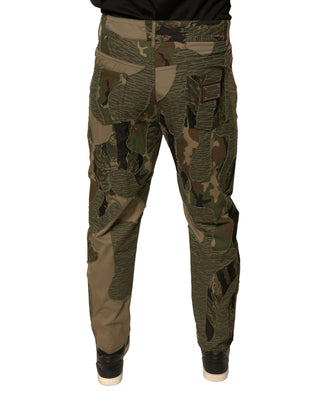Pantalones de algodón con camuflaje multicolor