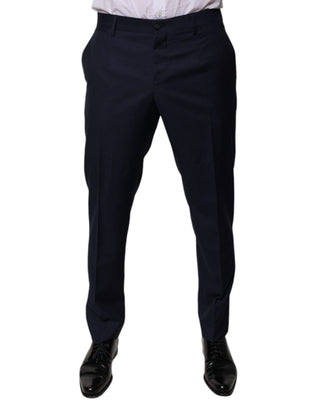 Pantalones de vestir de algodón azul oscuro para hombre