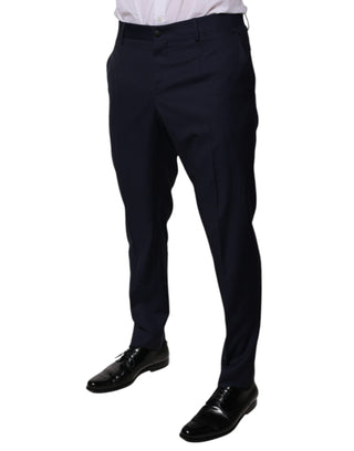 Pantalones de vestir de algodón azul oscuro para hombre