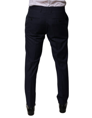 Pantalones de vestir de algodón azul oscuro para hombre