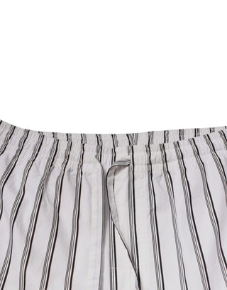White Stripes Cotton Skinny Dress Pants