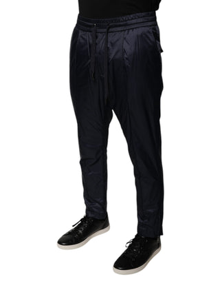 Pantalones deportivos ajustados de algodón azul oscuro para hombre