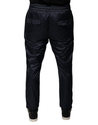 Pantalones deportivos ajustados de algodón azul oscuro para hombre