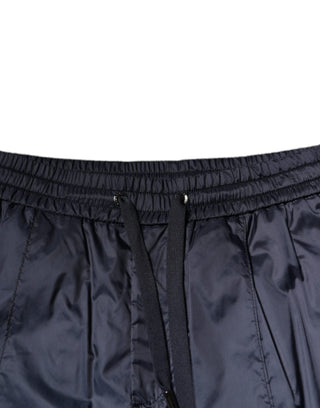 Pantalones deportivos ajustados de algodón azul oscuro para hombre