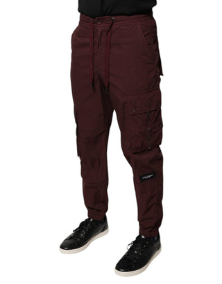 Bordeaux Cotton Cargo Jogger Sweatpants Pants