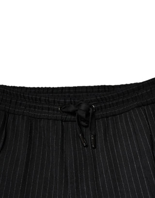 Black Stripes Viscose Skinny Dress Pants