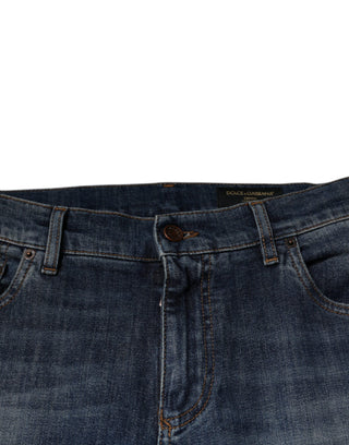 Blue DG Crown Logo Cotton Skinny Denim Jeans