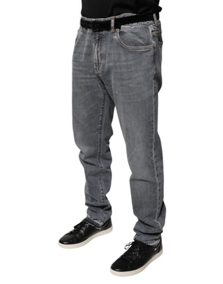 Graue Logo-Baumwoll-Stretch-Skinny-Jeans