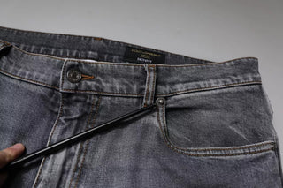 Graue Logo-Baumwoll-Stretch-Skinny-Jeans