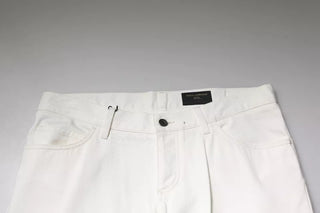 Jeans ajustados de mezclilla blancos de algodón