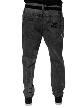 Dark Gray Cotton Skinny Denim Jeans