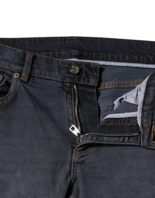 Dark Gray Cotton Skinny Denim Jeans