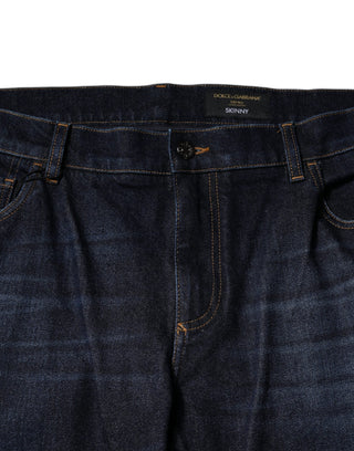 Dark Blue Cotton Skinny Denim Jeans