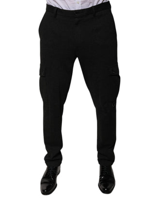 Pantalones casuales cargo negros para hombre de viscosa