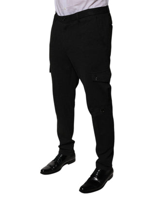 Pantalones casuales cargo negros para hombre de viscosa