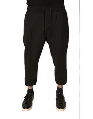 Pantalones jogger negros de lana para correr